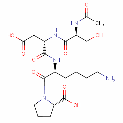 (2S)-1-[(2S)-2-[[(2S)-2-[[(2S)-2-乙酰氨基-3-羟基丙酰基]氨基]-4-羟基-4-氧代丁酰基]氨基]-6-氨基己酰]吡咯烷-2-羧酸结构式_120081-14-3结构式