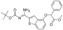 (Z)-2-(2-(n-(叔丁氧基羰基)甲脒基)苯并[b]噻吩-4-基氧基)-2-苯乙酸甲酯结构式_1209492-89-6结构式