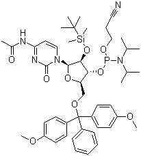 N-acetyl-5-o-(4,4-dimethoxytrityl)-2-o-[(tert-butyl)dimethylsilyl]cytidine-3-(2-cyanoethyl-n,n-diisopropyl)phosphoramidite Structure,121058-88-6Structure