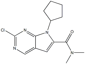 2-氯-7-环戊基-N,N-二甲基-7h-吡咯并[2,3-d]嘧啶-6-羧酰胺结构式_1211443-61-6结构式