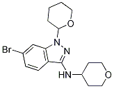 6-溴-1-(四氢-2H-吡喃-2-基)-N-(四氢-2H-吡喃-4-基)-1H-吲唑-3-胺结构式_1214900-68-1结构式