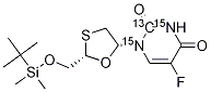 顺式-5-氟-1-[2-[[[(1,1-二甲基乙基)二甲基硅烷基]氧基]甲基]-1,3-氧硫杂环戊烷-5-基]-2,4(1H,3H)-嘧啶二酮-13C,15N2结构式_1217650-77-5结构式