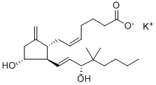 (5Z,11A,13E,15R)-11,15-二羟基-16,16-二甲基-9-亚甲基-前列腺-5,13-二烯-1-酸单钾盐结构式_122576-55-0结构式