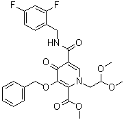 5-[[[(2,4-二氟苯基)甲基]氨基]羰基]-1-(2,2-二甲氧基乙基)-1,4-二氢-4-氧代-3-苄氧基-2-吡啶羧酸甲酯结构式_1229006-21-6结构式