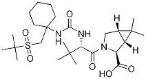 (1R,2s,5s)-3-((s)-2-(3-(1-(叔丁基磺酰基甲基)环己基)脲啶)-3,3-二甲基丁酰基)-6,6-二甲基-3-氮杂双环[3.1.0]己烷-2-羧酸结构式_1229337-32-9结构式