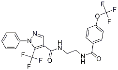 1-Phenyl-n-(2-(4-(trifluoromethoxy)benzamido)ethyl)-5-(trifluoromethyl)-1h-pyrazole-4-carboxamide Structure,1231243-90-5Structure