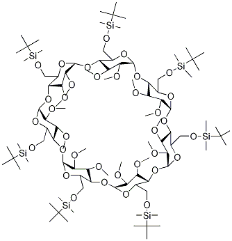 七(2,3-二-O-甲基-6-O-叔-丁基二甲基硅烷基)-beta-环糊精结构式_123155-04-4结构式