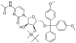 N-乙酰基-5-O-[双(4-甲氧基苯基)苯基甲基]-3-O-[(1,1-二甲基乙基)二甲基甲硅烷基]-胞苷结构式_123956-65-0结构式