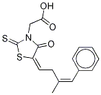 (Z,z)-5-(2-甲基-3-苯基-丙烯基)-4-氧代-2-硫氧代-3-噻唑烷乙酸结构式_124782-63-4结构式