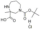1-Tert-butyl 3-methyl 1,4-diazepane-1,3-dicarboxylate-hcl Structure,1253789-07-9Structure