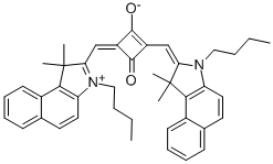 (4Z)-4-[(3-丁基-1,1-二甲基-1H-苯并[E]吲哚鎓-2-基)亚甲基]-2-[(E)-(3-丁基-1,1-二甲基-1,3-二氢-2H-苯并[E]吲哚-2-亚基)甲基]-3-氧代-1-环丁烯-1-醇结构式_125597-36-6结构式