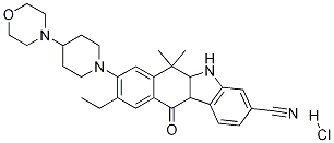 9-乙基-6,11-二氢-6,6-二甲基-8-[4-(4-吗啉基)-1-哌啶基]-11-氧代-5H-苯并[B]咔唑-3-甲腈盐酸盐结构式_1256589-74-8结构式