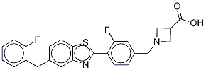 1-[[3-Fluoro-4-[5-[(2-fluorophenyl)methyl]-2-benzothiazolyl]phenyl]methyl]-3-azetidinecarboxylic acid Structure,1257093-40-5Structure