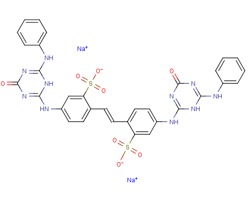 2,2-(1,2-乙烯二基)双[ 5-[[1,4-二氢-4-氧代-6-(苯基氨基)-1,3,5-噻嗪-2-基]氨基]-苯磺酸结构式_1264-32-0结构式
