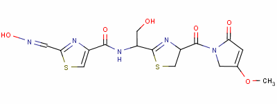 4-Thiazolecarboxamide,n-[1-[(4s)-4-[(2,5-dihydro-4-methoxy-2-oxo-1h-pyrrol-1-yl)carbonyl]-4,5-dihydro-2-thiazolyl]-2-hydroxyethyl]-2-[(e)-(hydroxyimino)methyl]- Structure,12656-40-5Structure