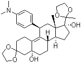 3,3,20,20-双(亚乙二氧基)- 5a,17a-二羟基-11B-[4-(N,N-二甲基氨基)-苯基]-19-去甲孕甾-9(11)-烯结构式_126690-41-3结构式