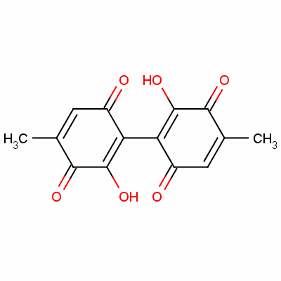 (3Z)-3-(2,3-二羟基-4-甲基-6-氧代-1-环己-2,4-二烯亚基)-6-甲基环己-5-烯-1,2,4-三酮结构式_128-68-7结构式