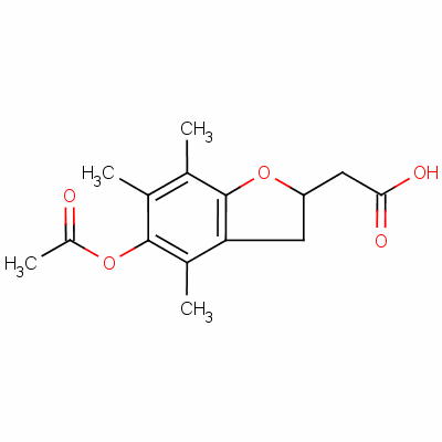 2-(5-乙酰氧基-4,6,7-三甲基-2,3-二氢苯并呋喃-2-基)乙酸结构式_128232-14-4结构式