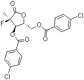 ((2R,3r,4r)-3-((4-氯苯甲酰基)氧基)-4-氟-4-甲基-5-氧代四氢呋喃-2-基)甲基4-氯苯甲酸结构式_1294481-79-0结构式