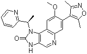 7-(3,5-二甲基异噁唑-4-基)-8-甲氧基-1-((R)-1-(吡啶-2-基)乙基)-1H-咪唑并[4,5-c]喹啉-2(3H)-酮结构式_1300031-49-5结构式