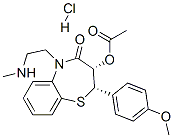 (2S,3S)-5-[2-(二甲基氨基)乙基]-2-(4-甲氧基苯基)-4-氧代-2,3,4,5-四氢-1,5-苯并硫氮杂卓-3-基乙酸酯盐酸盐(1:1)结构式_130606-60-9结构式