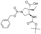 (3S,4r)-1-苄基-3-乙基 4-((叔丁氧基羰基)氨基)吡咯烷-1,3-二羧酸结构式_1311254-40-6结构式