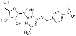 6-(4-硝基苯硫醇)鸟苷结构式_13153-27-0结构式