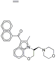 (2,3-二氢-5-甲基-3-((4-吗啉基)甲基)吡咯并-(1,2,3-de)-1,4-苯并恶嗪-6-基)(1-萘基)甲酮单甲烷磺酸盐结构式_131543-22-1结构式