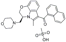 [(3S)-5-甲基-3-(4-吗啉基甲基)-2,3-二氢[1,4]恶嗪并[2,3,4-Hi]吲哚-6-基](1-萘基)甲酮甲烷磺酸酯(1:1)结构式_131543-25-4结构式