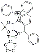 氯环戊二烯基[(4R,5R)-2,2-二甲基-Α,Α,Α′,Α′-四苯基-1,3-二氧戊环-4,5-二甲醇酸根]钛结构式_132068-98-5结构式