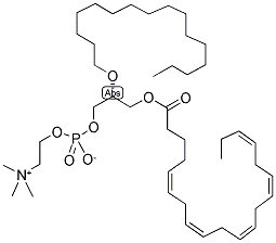 (7R,13Z,16Z,19Z,22Z,25Z)-7-[(十六烷氧基)甲基]-4-羟基-N,N,N-三甲基-9-氧代-3,5,8-三氧杂-4-磷杂二十八碳-13,16,19,22,25-五烯-1-铵内盐 4-氧化物结构式_132196-28-2结构式