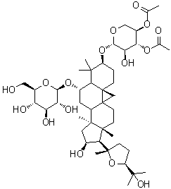 (3B,6a,16B,20R,24S)-3-O-[(3,4-二乙酰基-B-D-木糖)]-20, 24-环氧-16,25-二羟基-9,19-环羊毛甾烷-6-O-葡萄糖苷结构式_1324005-51-7结构式