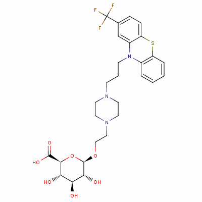 (2S,3S,4S,5R,6R)-3,4,5-三羟基-6-[2-[4-[3-[2-(三氟甲基)吩噻嗪-10-基]丙基]哌嗪-1-基]乙氧基]四氢吡喃-2-羧酸结构式_133310-09-5结构式