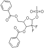 2-脱氧-2,2-二氟-D-呋喃核糖基-3,5-二苯甲酰基-1-甲磺酸酯结构式_134877-42-2结构式