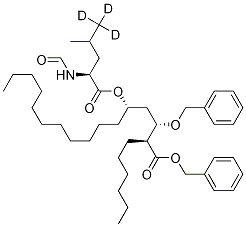 苄基(2S,3S,5S)-2-己基-3-苄氧基-5-[[(S)-2-(甲酰氨基)-4-(甲基-d3)-戊酰]氧基]十六烷酸酯结构式_1356931-00-4结构式