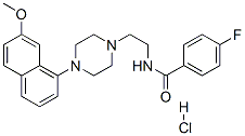 4-氟-N-[2-[4-(7-甲氧基-1-萘)-1-哌嗪基]乙基]-苯胺盐酸盐结构式_135721-98-1结构式