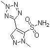 1-甲基-4-(2-甲基-2H-四唑-5-基)- 1H-吡唑-5-磺酰胺结构式_139481-22-4结构式