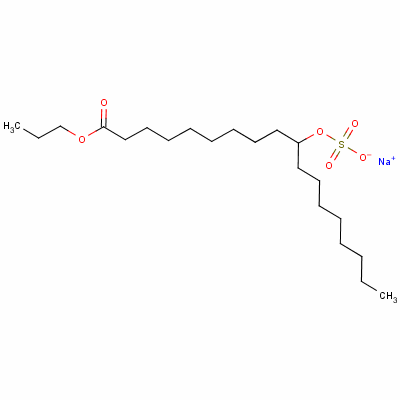 Sodium 1-propyl 10-(sulphooxy)octadecanoate Structure,140-00-1Structure