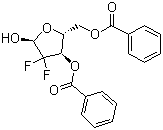 2-脱氧-2,2-二氟-3,5-二苯甲酰基-D-呋喃核糖结构式_143157-22-6结构式