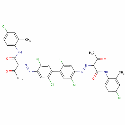 2,2-[(2,2,5,5-四氯[ 1,1-联苯]-4,4-二基)双(氮杂)]双[n-(4-氯-2-甲基苯基)-3-氧代-丁酰胺结构式_14359-20-7结构式