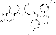 1-[5-O-[二(4-甲氧基苯基)苯甲基]-2-脱氧-2-氟-BETA-D-阿拉伯呋喃糖基]-2,4(1H,3H)-嘧啶二酮结构式_144822-63-9结构式