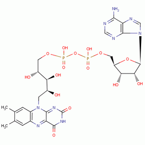 [5-(6-Aminopurin-9-yl)-3,4-dihydroxyoxolan-2-yl]methyl [[5-(7,8-dimethyl-2,4-dioxobenzo[g]pteridin-10-yl)-2,3,4-trihydroxypentoxy]-hydroxyphosphoryl] hydrogen phosphate Structure,146-14-5Structure