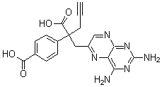 2,4-二氨基-ALPHA-(4-羧基苯基)-ALPHA-2-丙炔基-6-蝶啶丙酸结构式_146464-92-8结构式