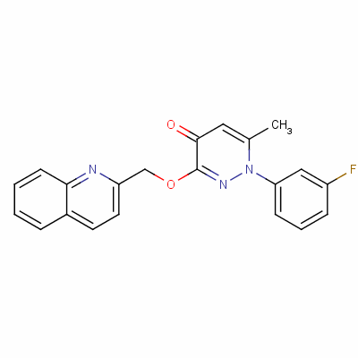 1-(3-氟苯基)-6-甲基-3-(喹啉-2-基甲氧基)吡嗪-4(1H)-酮结构式_146824-87-5结构式