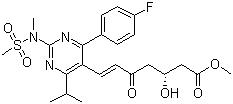 (+)-(3R)-7-[4-(4-氟苯基)-6-异丙基-2-(N-甲基-N-甲磺酰氨基)嘧啶-5-基]-3-羟基-5-氧代-(6E)-己烯酸甲酯结构式_147118-39-6结构式