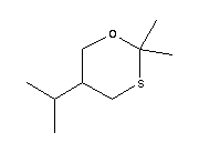 (9ci)-2,2-二甲基-5-(1-甲基乙基)-1,3-氧硫杂环己烷结构式_147354-43-6结构式