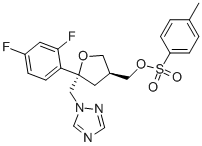 (5R-cis)-甲苯-4-磺酸 5-(2,4-二氟苯基)-5-(1H-1,2,4-三氮唑-1-基)甲基四氢呋喃-3-基甲基酯结构式_149809-43-8结构式