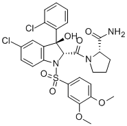 (2S)-1-[[(2r,3s)-5-氯-3-(2-氯苯基)-1-[(3,4-二甲氧基苯基)磺酰基]-2,3-二氢-3-羟基-1H-吲哚-2-基]羰基]-2-吡咯烷羧酰胺结构式_150375-75-0结构式
