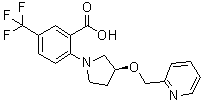 (S)-2-(3-(吡啶-2-基甲氧基)吡咯烷-1-基)-5-(三氟甲基)苯甲酸.盐酸盐结构式_1515856-92-4结构式
