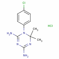 1-(4-氯代苯) - 6,6-二甲基-1,3,5-三氮-2,4二胺盐酸盐结构式_152-53-4结构式